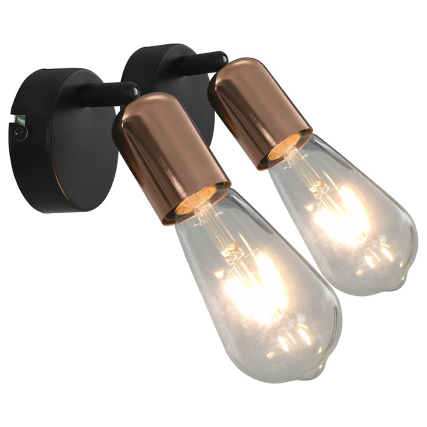 Modern Black and Copper Spot Lights, Set of 2 - Adjustable Heads, Wall or Ceiling Mount, Ideal for Home and Commercial Use - Premium  from Home Treasures - Just £28.99! Shop now at Home Treasures