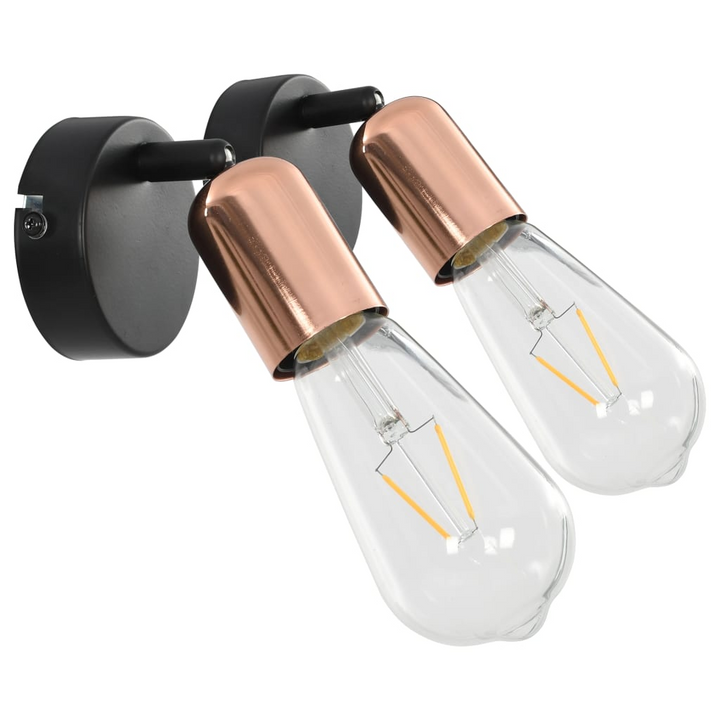 Modern Black and Copper Spot Lights, Set of 2 - Adjustable Heads, Wall or Ceiling Mount, Ideal for Home and Commercial Use - Premium  from Home Treasures - Just £28.99! Shop now at Home Treasures