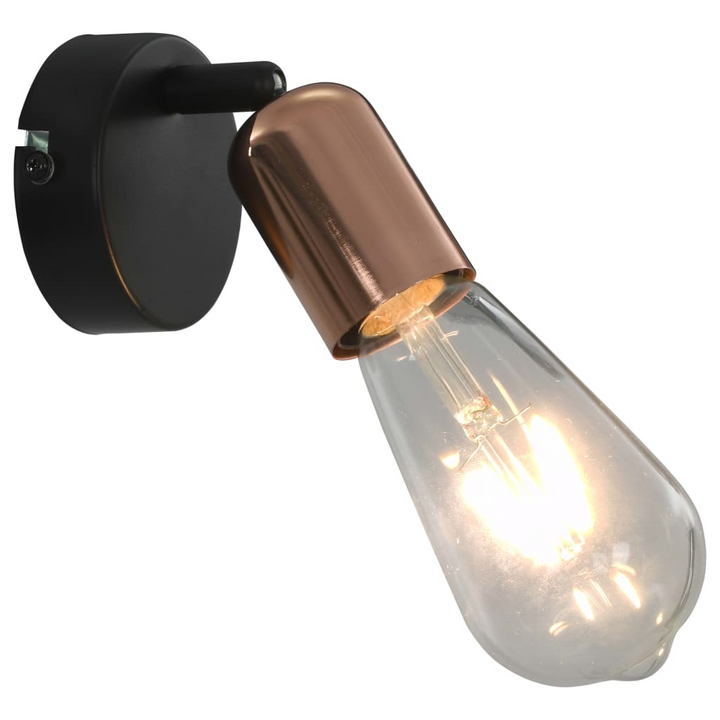 Modern Black and Copper Spot Lights, Set of 2 - Adjustable Heads, Wall or Ceiling Mount, Ideal for Home and Commercial Use - Premium  from Home Treasures - Just £28.99! Shop now at Home Treasures