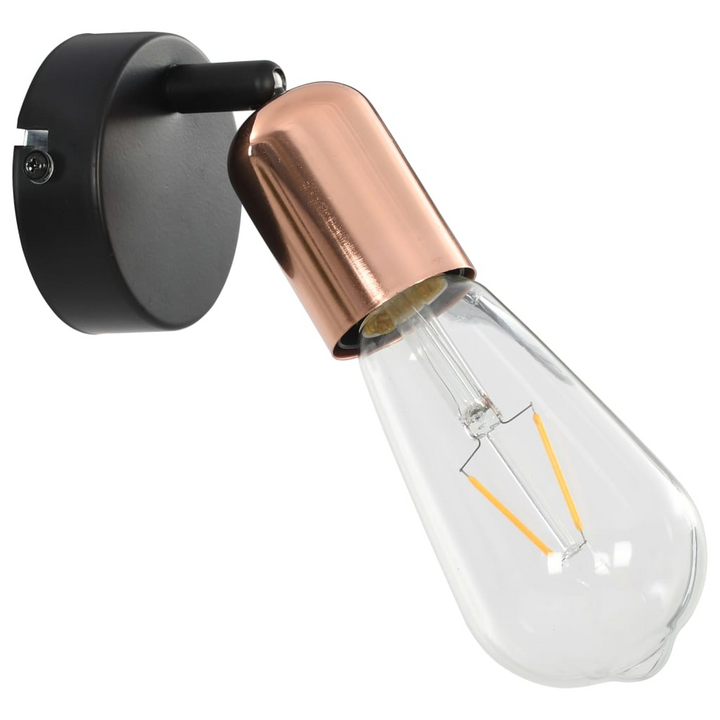 Modern Black and Copper Spot Lights, Set of 2 - Adjustable Heads, Wall or Ceiling Mount, Ideal for Home and Commercial Use - Premium  from Home Treasures - Just £28.99! Shop now at Home Treasures