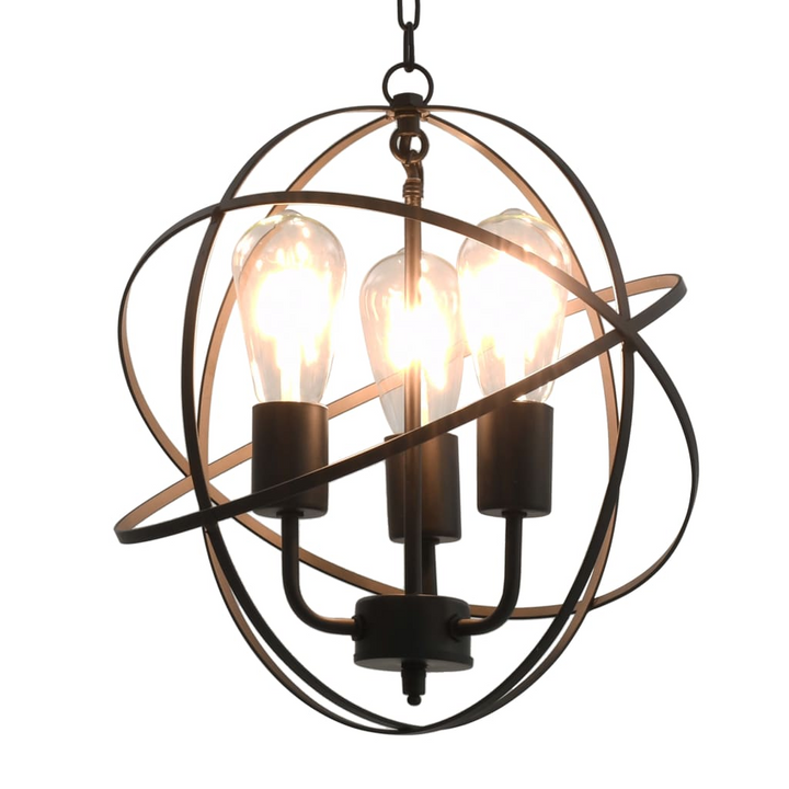 Modern Black Sphere Hanging Lamp with 3 E27 Bulb Holders - Ideal for Dining & Living Rooms - Premium  from Home Treasures - Just £74.99! Shop now at Home Treasures