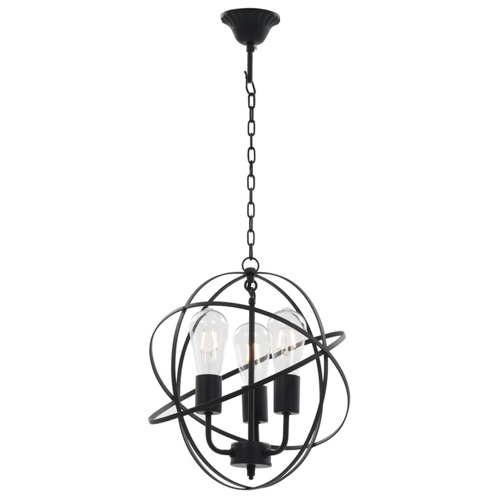 Modern Black Sphere Hanging Lamp with 3 E27 Bulb Holders - Ideal for Dining & Living Rooms - Premium  from Home Treasures - Just £74.99! Shop now at Home Treasures