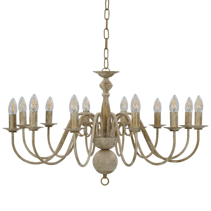 Elegant Antique Style Chandelier - Classic White, Decorative Lighting Fixture for Home & Commercial Use - Premium  from Home Treasures - Just £125.99! Shop now at Home Treasures