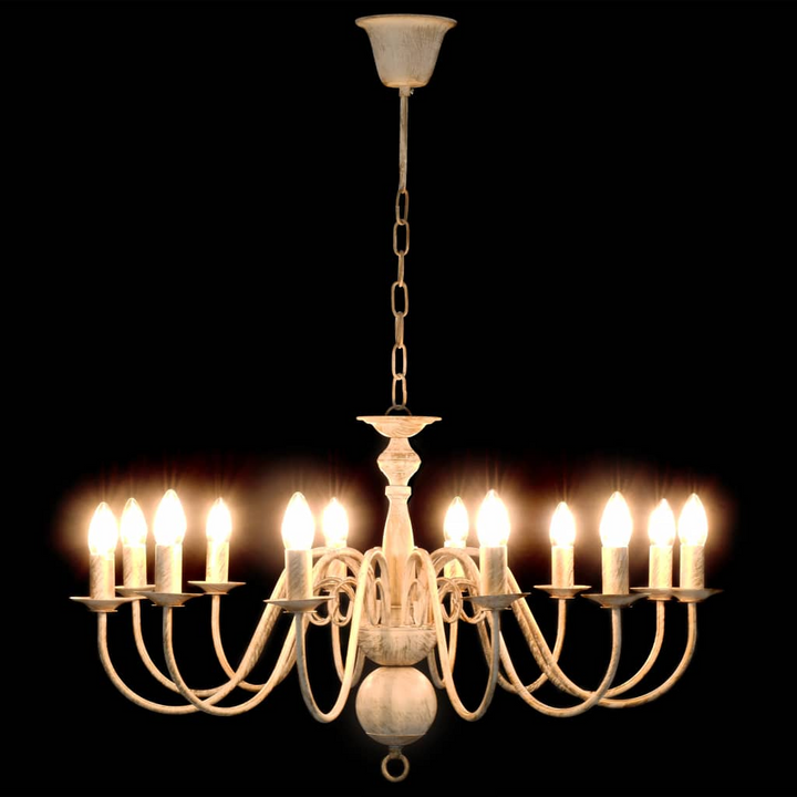 Elegant Antique Style Chandelier - Classic White, Decorative Lighting Fixture for Home & Commercial Use - Premium  from Home Treasures - Just £125.99! Shop now at Home Treasures