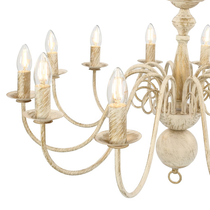 Elegant Antique Style Chandelier - Classic White, Decorative Lighting Fixture for Home & Commercial Use - Premium  from Home Treasures - Just £125.99! Shop now at Home Treasures