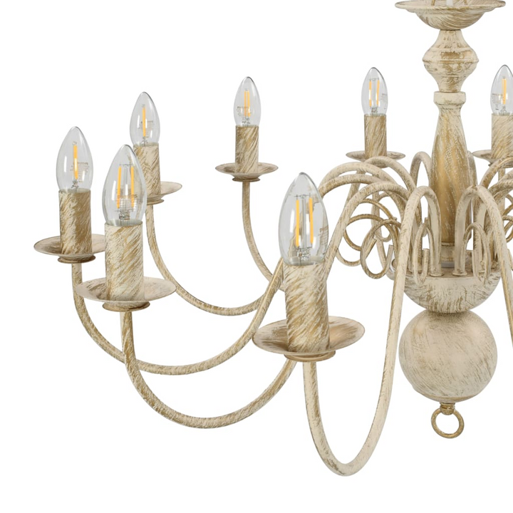 Elegant Antique Style Chandelier - Classic White, Decorative Lighting Fixture for Home & Commercial Use - Premium  from Home Treasures - Just £125.99! Shop now at Home Treasures