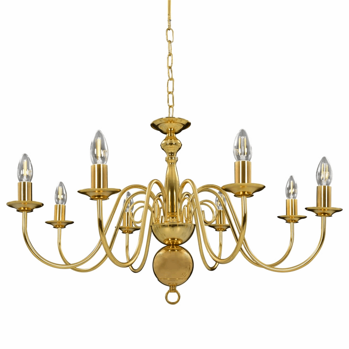 Luxurious Gold Chandelier - Antique Candle-Like Design for Elegant Home Decor, 8 Bulb Bases - Premium  from Home Treasures - Just £124.99! Shop now at Home Treasures