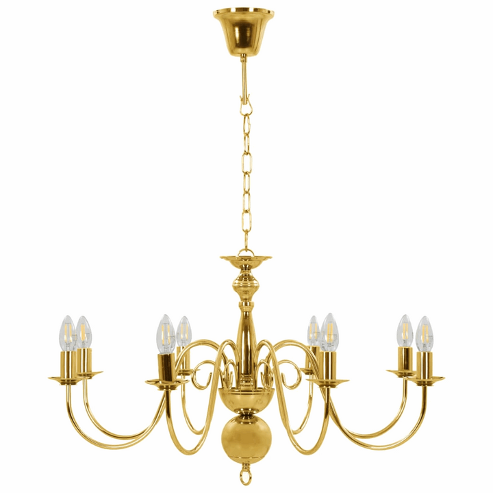 Luxurious Gold Chandelier - Antique Candle-Like Design for Elegant Home Decor, 8 Bulb Bases - Premium  from Home Treasures - Just £124.99! Shop now at Home Treasures