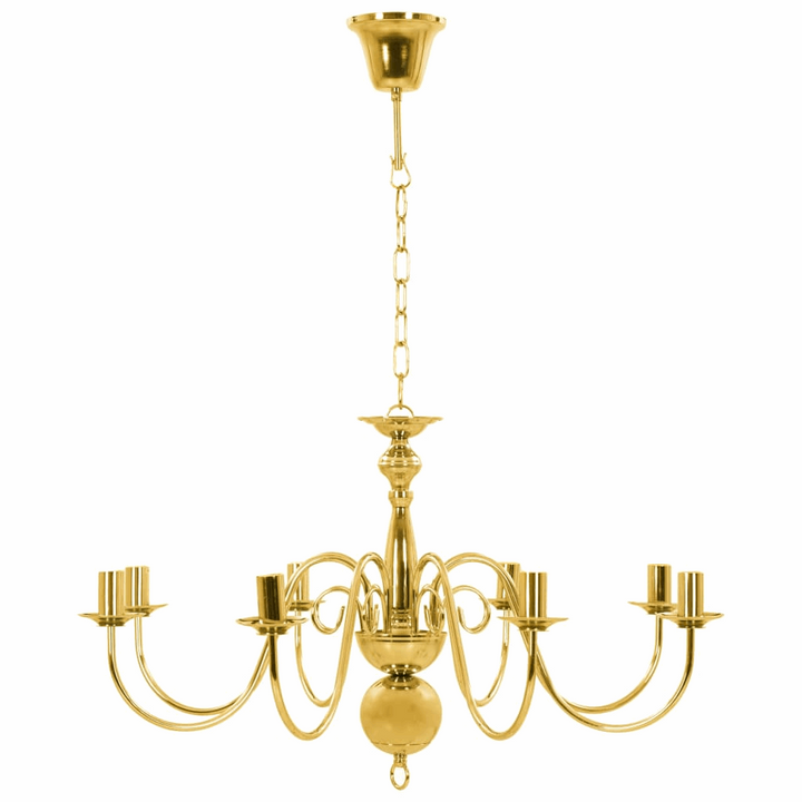 Luxurious Gold Chandelier - Antique Candle-Like Design for Elegant Home Decor, 8 Bulb Bases - Premium  from Home Treasures - Just £124.99! Shop now at Home Treasures