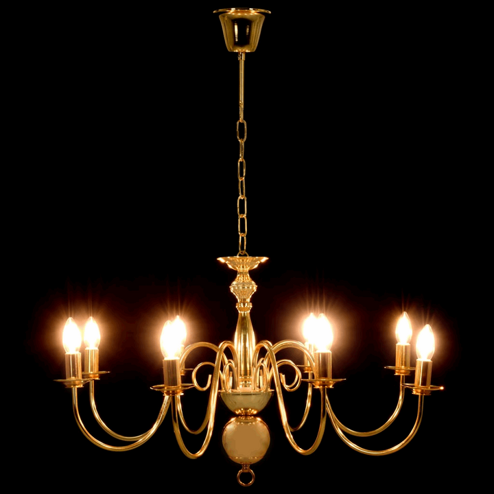 Luxurious Gold Chandelier - Antique Candle-Like Design for Elegant Home Decor, 8 Bulb Bases - Premium  from Home Treasures - Just £124.99! Shop now at Home Treasures