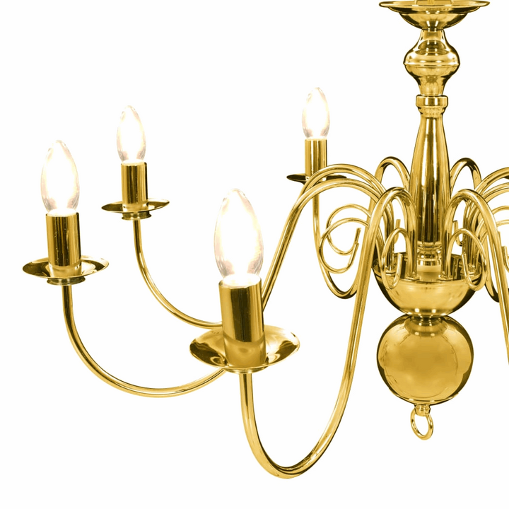 Luxurious Gold Chandelier - Antique Candle-Like Design for Elegant Home Decor, 8 Bulb Bases - Premium  from Home Treasures - Just £124.99! Shop now at Home Treasures