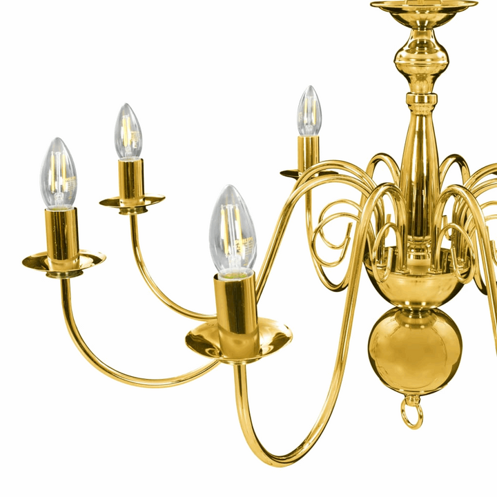 Luxurious Gold Chandelier - Antique Candle-Like Design for Elegant Home Decor, 8 Bulb Bases - Premium  from Home Treasures - Just £124.99! Shop now at Home Treasures