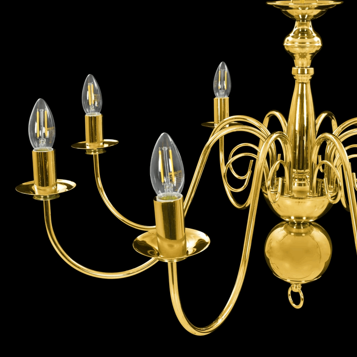 Luxurious Gold Chandelier - Antique Candle-Like Design for Elegant Home Decor, 8 Bulb Bases - Premium  from Home Treasures - Just £124.99! Shop now at Home Treasures