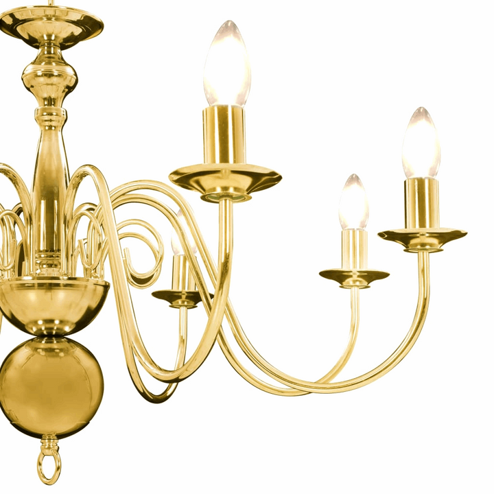 Luxurious Gold Chandelier - Antique Candle-Like Design for Elegant Home Decor, 8 Bulb Bases - Premium  from Home Treasures - Just £124.99! Shop now at Home Treasures