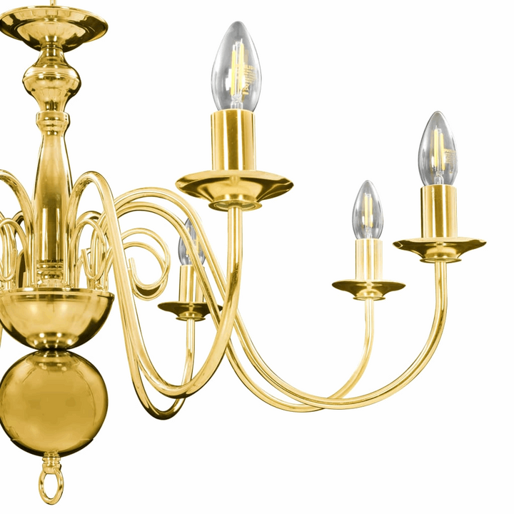 Luxurious Gold Chandelier - Antique Candle-Like Design for Elegant Home Decor, 8 Bulb Bases - Premium  from Home Treasures - Just £124.99! Shop now at Home Treasures