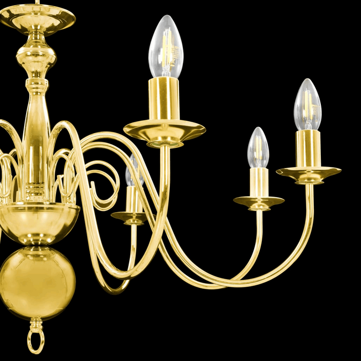 Luxurious Gold Chandelier - Antique Candle-Like Design for Elegant Home Decor, 8 Bulb Bases - Premium  from Home Treasures - Just £124.99! Shop now at Home Treasures