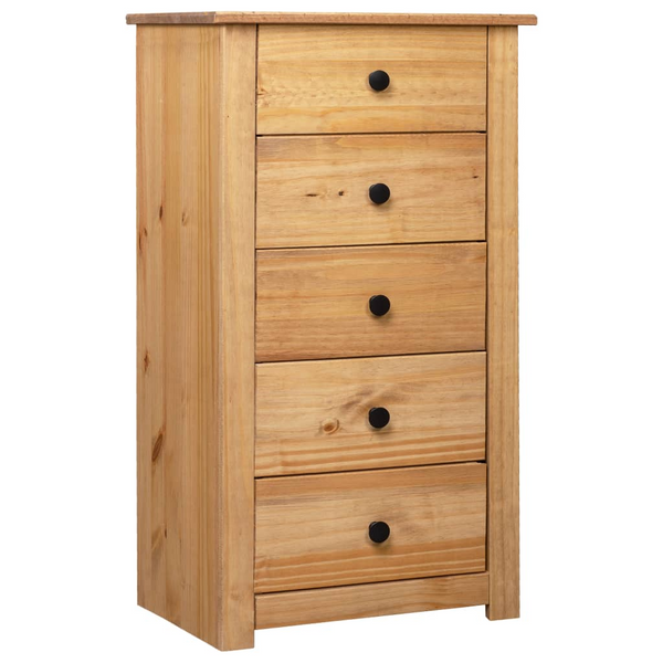 PANAMA Solid Pine Wood Sideboard with 5 Drawers - Natural Finish - 46x40x89 cm - Premium  from Home Treasures - Just £138.99! Shop now at Home Treasures