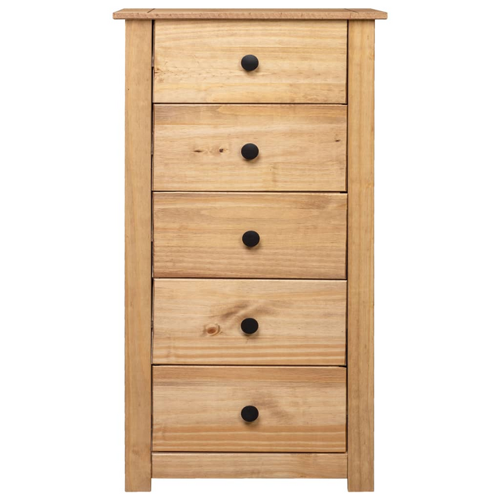 PANAMA Solid Pine Wood Sideboard with 5 Drawers - Natural Finish - 46x40x89 cm - Premium  from Home Treasures - Just £138.99! Shop now at Home Treasures