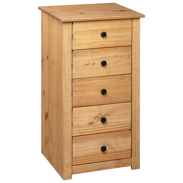 PANAMA Solid Pine Wood Sideboard with 5 Drawers - Natural Finish - 46x40x89 cm - Premium  from Home Treasures - Just £138.99! Shop now at Home Treasures