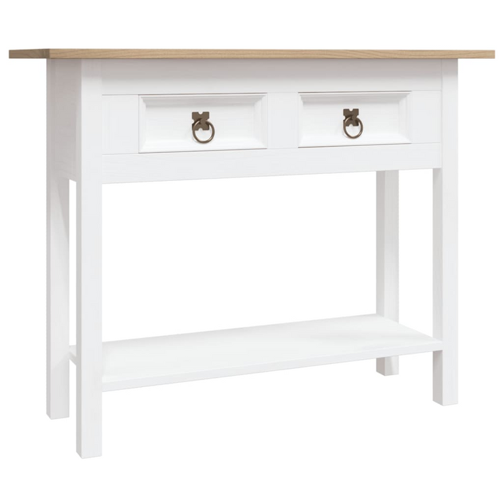 CORONA Rustic Console Table in White - Stylish & Durable Mexican Pine - 90x34.5x73 cm - Corona Range - Premium  from Home Treasures - Just £94.99! Shop now at Home Treasures