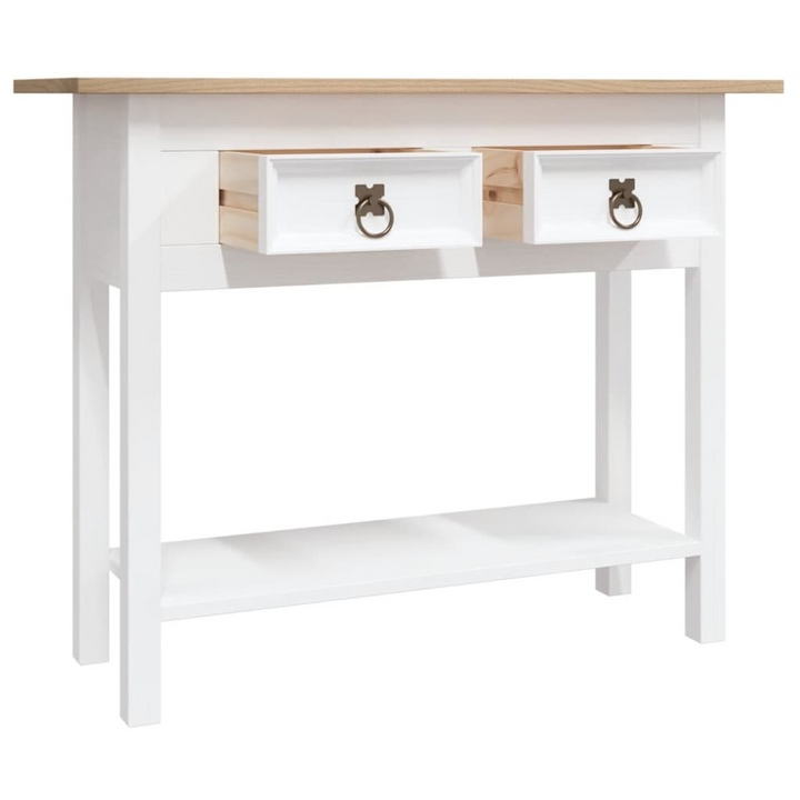 CORONA Rustic Console Table in White - Stylish & Durable Mexican Pine - 90x34.5x73 cm - Corona Range - Premium  from Home Treasures - Just £94.99! Shop now at Home Treasures