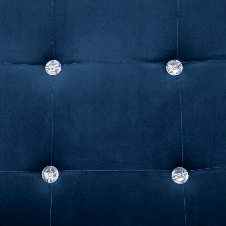 Luxurious Button Pinned Sofa - Blue Chrome and Velvet | Modern 2-Seater Upholstered Couch - Premium  from Home Treasures - Just £281.99! Shop now at Home Treasures