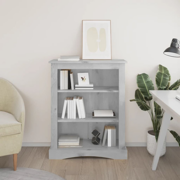 CORONA 3-Tier Mexican Pine Bookcase - Rustic Grey & Brown, 81x29x100 cm - Sturdy & Stylish Pinewood - Premium  from Home Treasures - Just £90.99! Shop now at Home Treasures