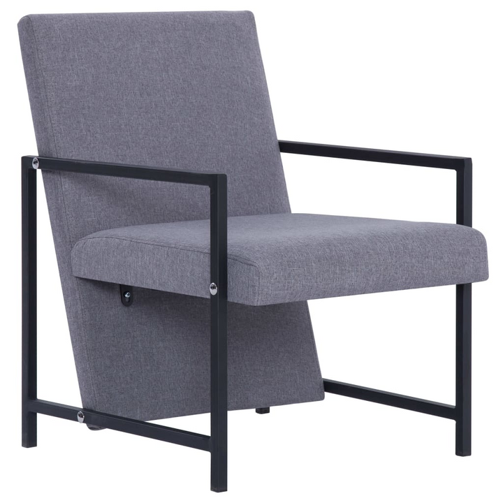 Modern Fabric Armchair with Chrome Feet in Light Grey - Elegant & Comfortable Seating - Premium  from Home Treasures - Just £111.99! Shop now at Home Treasures