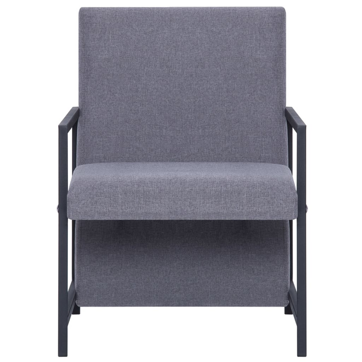 Modern Fabric Armchair with Chrome Feet in Light Grey - Elegant & Comfortable Seating - Premium  from Home Treasures - Just £111.99! Shop now at Home Treasures