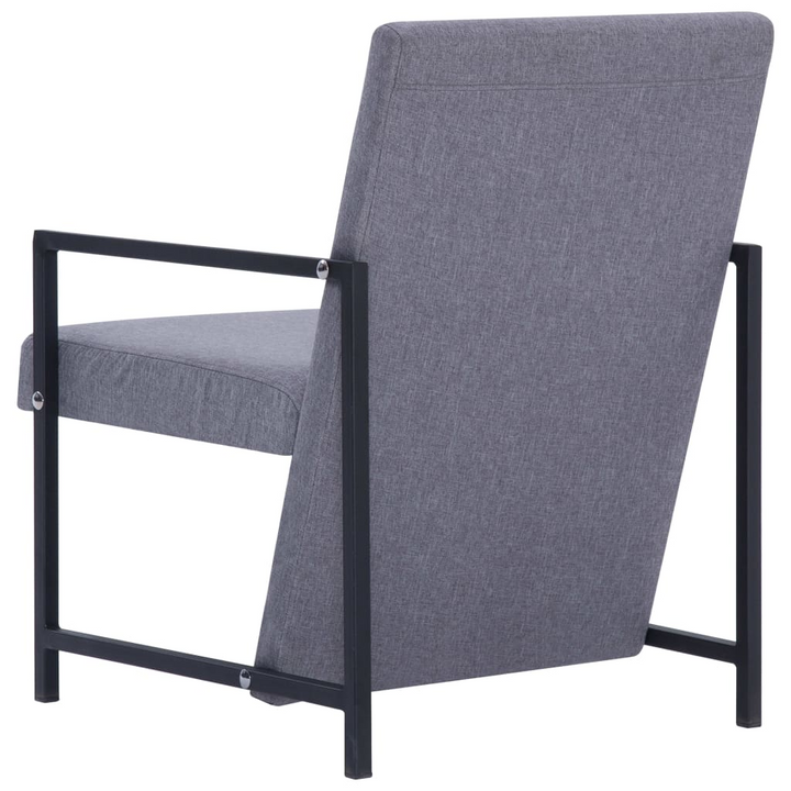 Modern Fabric Armchair with Chrome Feet in Light Grey - Elegant & Comfortable Seating - Premium  from Home Treasures - Just £111.99! Shop now at Home Treasures