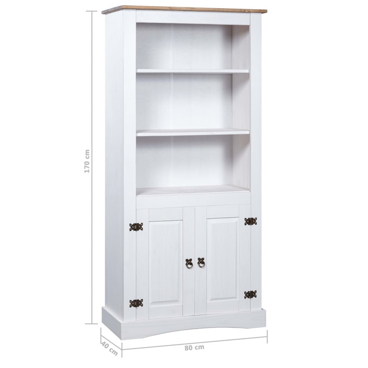 CORONA Mexican Pine Cupboard - Rustic White and Brown, 80x40x170 cm - Solid Pinewood Storage - Premium  from Home Treasures - Just £298.99! Shop now at Home Treasures