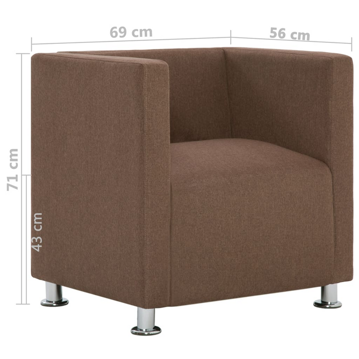 Elegant Brown Cube Armchair - Comfortable & Stylish Seating for Your Home - Premium  from Home Treasures - Just £187.99! Shop now at Home Treasures