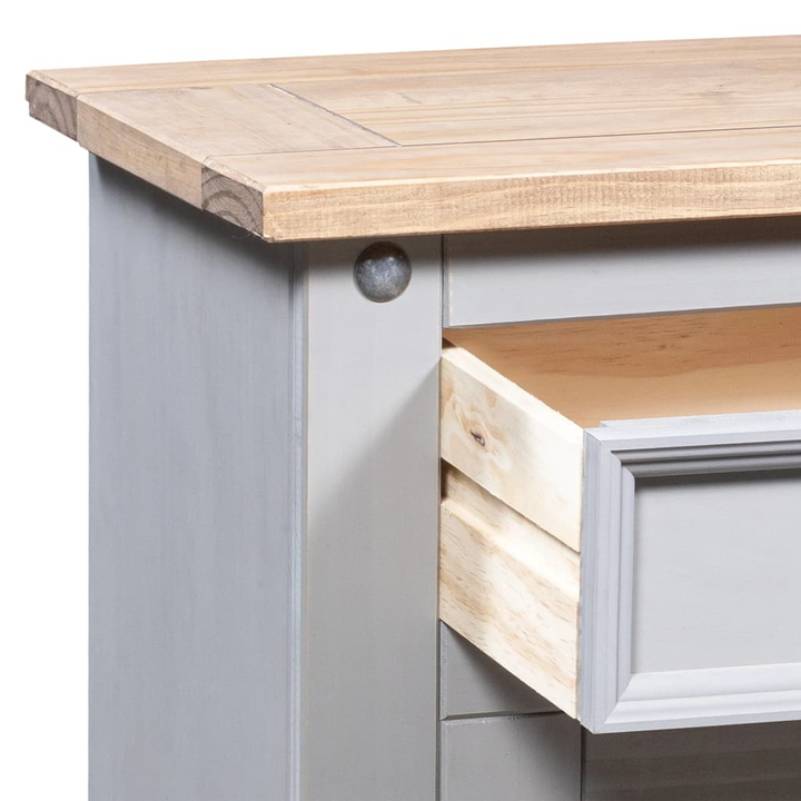 CORONA Mexican Pine Bedside Cabinet in Grey - Rustic Charm & Functionality | 53x39x66 cm - Premium  from Home Treasures - Just £61.99! Shop now at Home Treasures