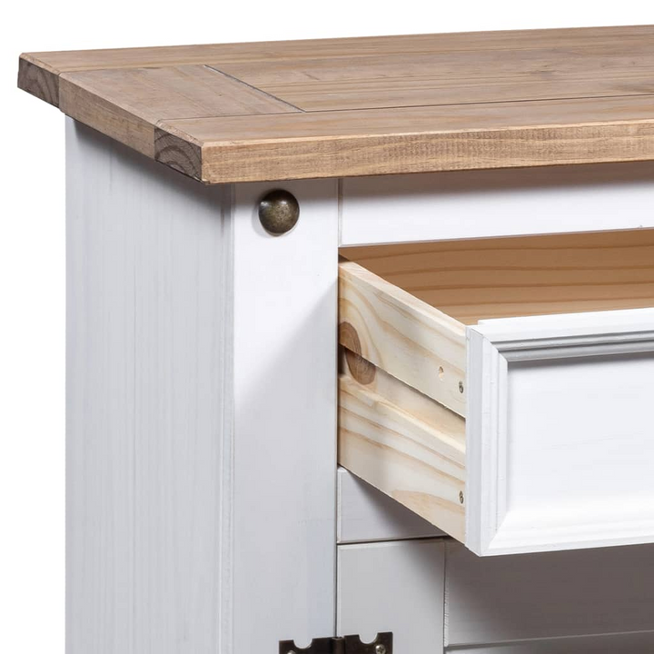 CORONA Mexican Pine Bedside Cabinet, White Finish - 53x39x66 cm - Stylish & Sturdy Nightstand with Drawer and Cupboard - Premium  from Home Treasures - Just £92.99! Shop now at Home Treasures