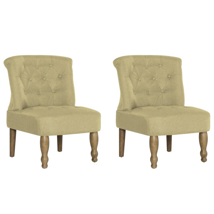 Elegant Green French Chairs - Set of 2 | Stylish Home Furniture with Solid Wood Legs - Premium  from Home Treasures - Just £219.99! Shop now at Home Treasures