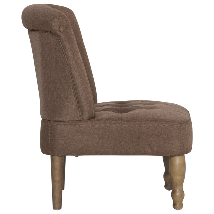 Elegant French Chairs Set of 2 - Brown, Classic Design with Solid Wood Legs and Fabric Upholstery - Premium  from Home Treasures - Just £258.99! Shop now at Home Treasures