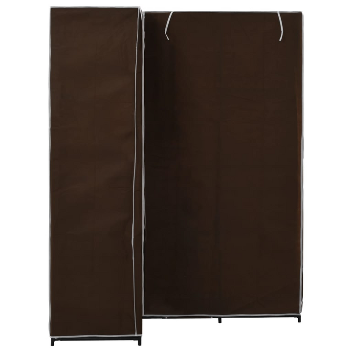 Fabric Corner Wardrobe in Brown - Space-Saving Storage for Clothes & Shoes, 130x87x169 cm - Premium  from Home Treasures - Just £55.99! Shop now at Home Treasures