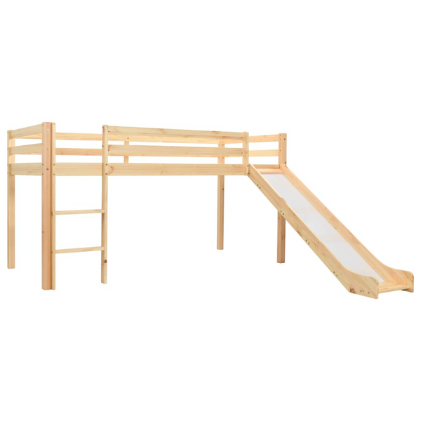 Pinewood Children's Loft Bed Frame with Slide & Ladder - Space-Saving, Fun & Safe - 208x147.5x110cm - Premium  from Home Treasures - Just £290.99! Shop now at Home Treasures