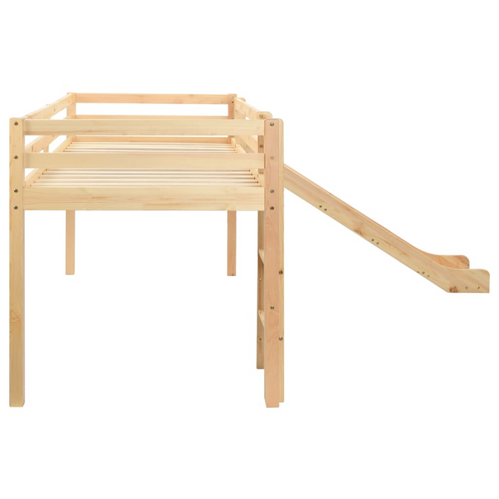 Pinewood Children's Loft Bed Frame with Slide & Ladder - Space-Saving, Fun & Safe - 208x147.5x110cm - Premium  from Home Treasures - Just £290.99! Shop now at Home Treasures