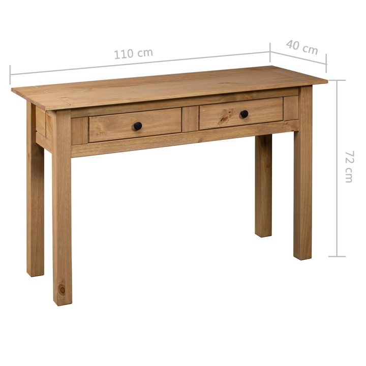 PANAMA Solid Pine Wood Console Table - Rustic 2-Drawer Console Table - 110x40x72 cm - Premium  from Home Treasures - Just £115.99! Shop now at Home Treasures