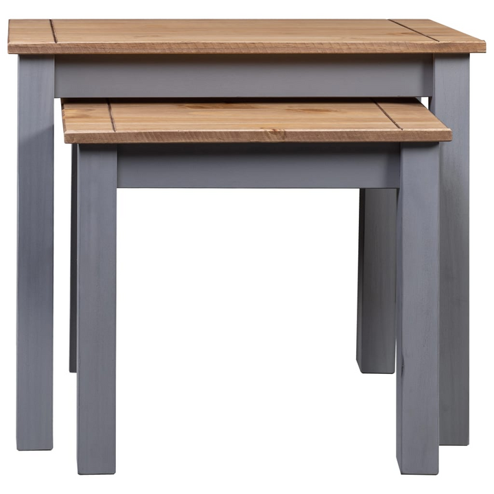 PANAMA Nesting Tables Set of 2 - Grey Pine Wood - Rustic & Stylish Home Decor - Premium  from Home Treasures - Just £66.99! Shop now at Home Treasures