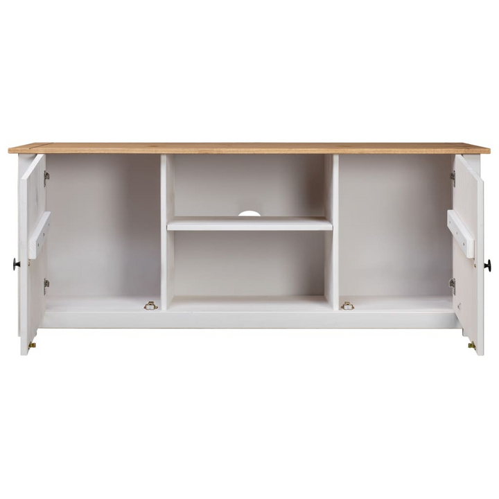 PANAMA TV Cabinet - Solid Pine Wood, White Finish, 120x40x50 cm - Elegant & Durable Storage Solution - Premium  from Home Treasures - Just £152.99! Shop now at Home Treasures