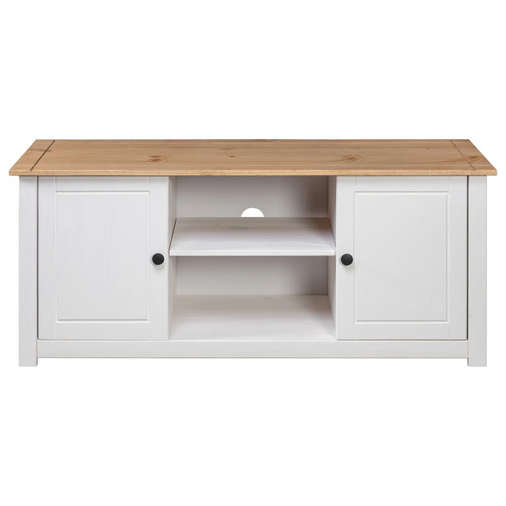 PANAMA TV Cabinet - Solid Pine Wood, White Finish, 120x40x50 cm - Elegant & Durable Storage Solution - Premium  from Home Treasures - Just £152.99! Shop now at Home Treasures