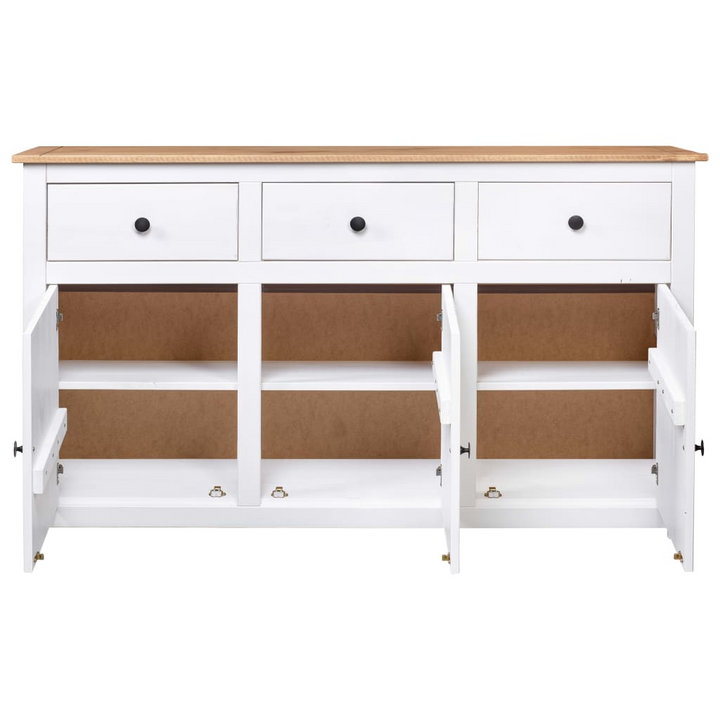 Elegant PANAMA Sideboard in White - 135x40x80 cm Solid Pinewood | Timeless Design & Ample Storage - Premium  from Home Treasures - Just £278.99! Shop now at Home Treasures