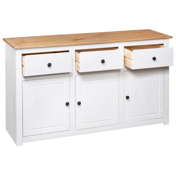 Elegant PANAMA Sideboard in White - 135x40x80 cm Solid Pinewood | Timeless Design & Ample Storage - Premium  from Home Treasures - Just £278.99! Shop now at Home Treasures