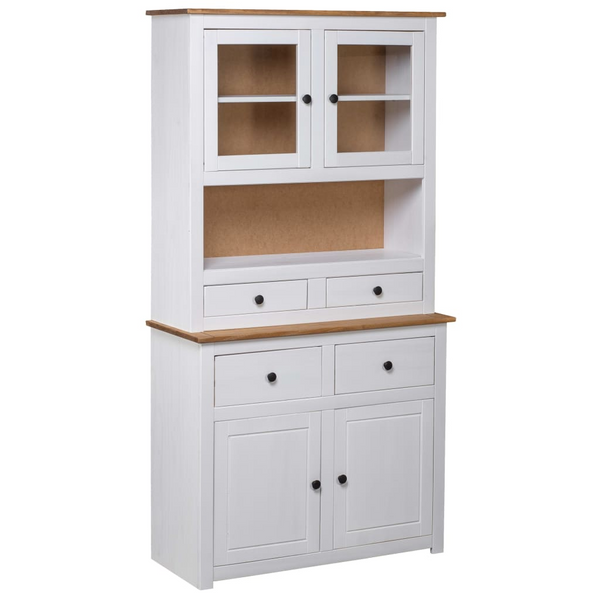 PANAMA Highboard in White Solid Pine - 93x40.5x180 cm - Stylish & Durable Storage Solution - Premium  from Home Treasures - Just £378.99! Shop now at Home Treasures