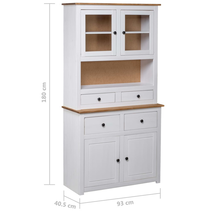 PANAMA Highboard in White Solid Pine - 93x40.5x180 cm - Stylish & Durable Storage Solution - Premium  from Home Treasures - Just £378.99! Shop now at Home Treasures