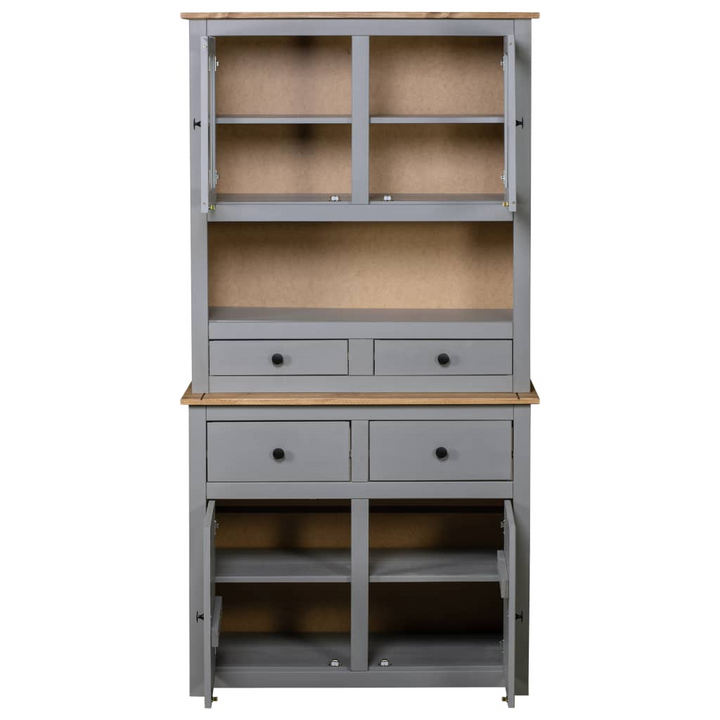 PANAMA Rustic Highboard, Grey 93x40.5x180 cm - Solid Pine Wood, Ample Storage - Premium  from Home Treasures - Just £337.99! Shop now at Home Treasures