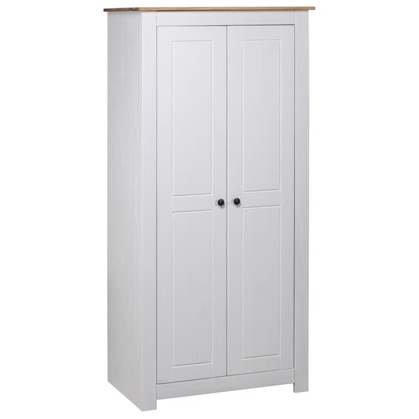 PANAMA Solid Pine Wardrobe in White - Compact & Spacious Clothes Organizer - 80x50x171.5 cm - Premium  from Home Treasures - Just £318.99! Shop now at Home Treasures