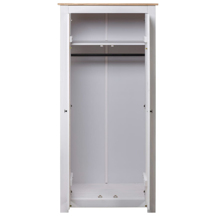 PANAMA Solid Pine Wardrobe in White - Compact & Spacious Clothes Organizer - 80x50x171.5 cm - Premium  from Home Treasures - Just £320.99! Shop now at Home Treasures